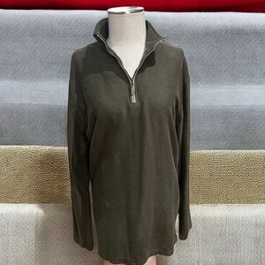 L.L. BEAN Quarter Zip Cotton Pullover LL Bean
